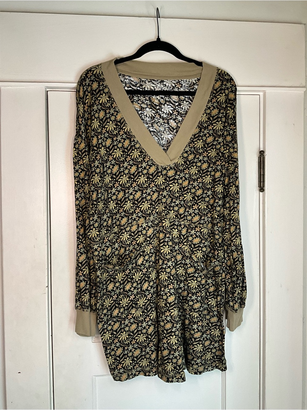 NATURAL LIFE Floral Cotton Long Sleeve Lounge Dress